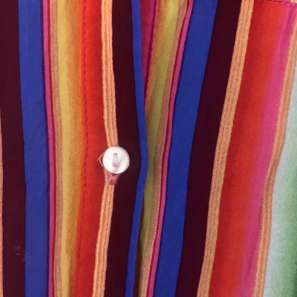Philosophy Rainbow Striped Maxi shirt Dress size 10 - Picture 4 of 7